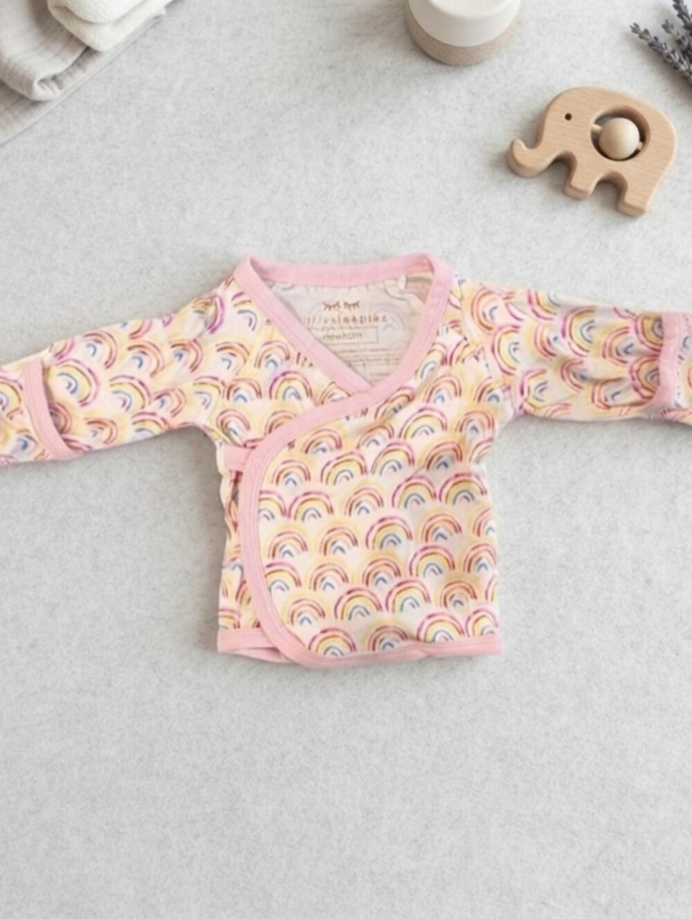 Little Sleepies NB Pink Rainbow Long Sleeve Tee